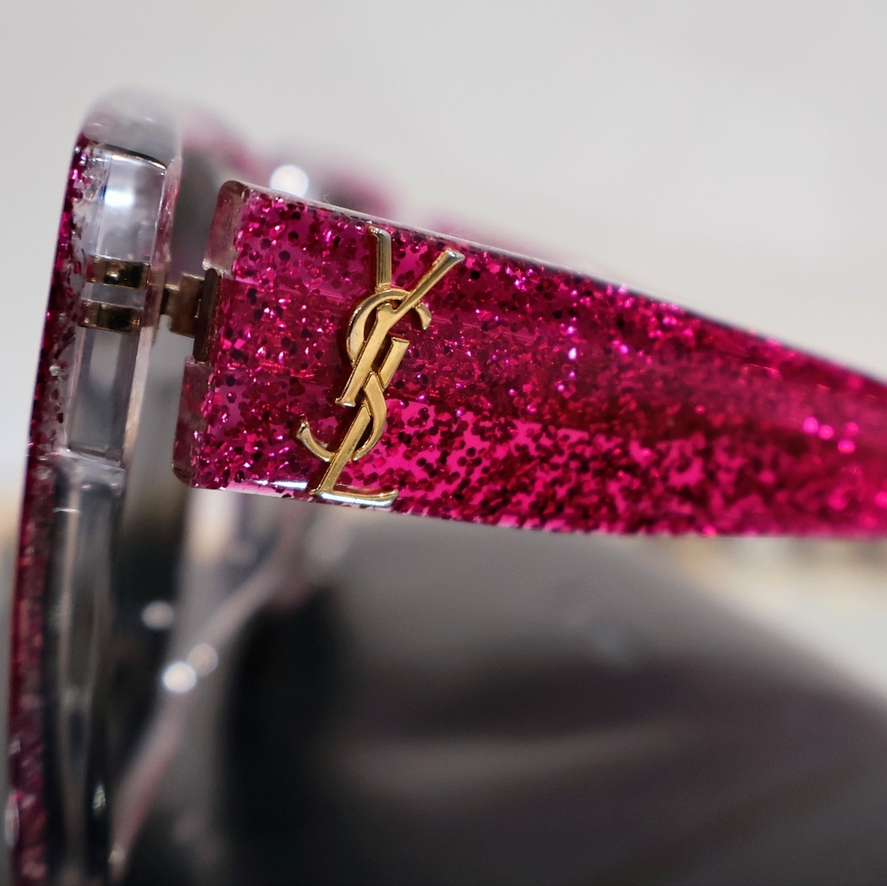Yves Saint Laurent | Hot Pink Glitter Sunglasses - Picture 11 of 17